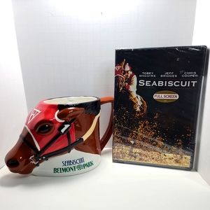 Seabiscuit (Full Screen) New & Sealed PLUS Belmont Stakes Seabiscuit Mug! Set